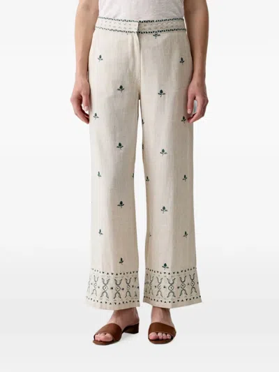 Hoss Intropia Prime. Embroidered Trousers In White