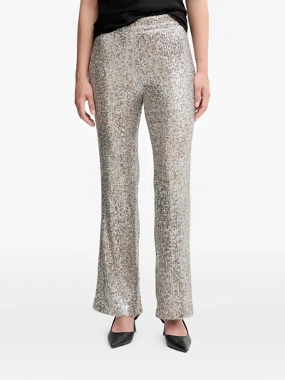 Hoss Intropia Priscila Sequin Trousers In Silver