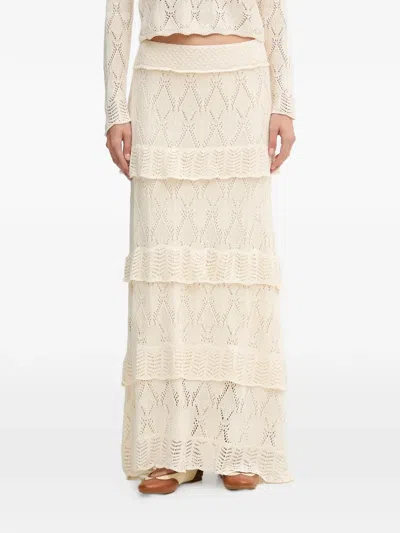 Hoss Intropia Raquel Ruffled Crochet Skirt In Neutral