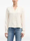 Hoss Intropia Ruffled Button Blouse In Neutral