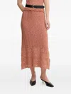 Hoss Intropia Ruth Open-knit Midi Skirt In Orange