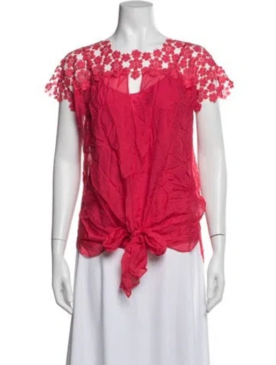 Pre-owned Hoss Intropia Silk Floral Print Blouse In Pink