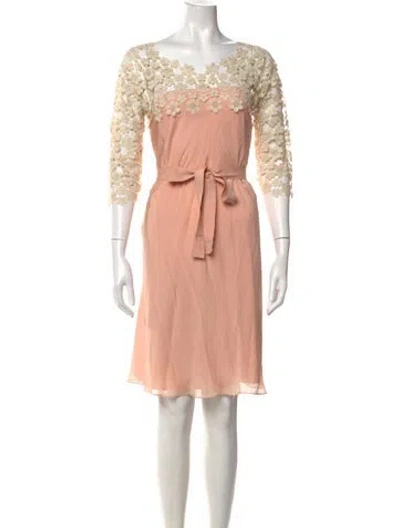 Pre-owned Hoss Intropia Silk Knee-length Dress In Pink