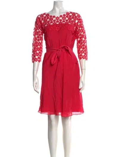 Pre-owned Hoss Intropia Silk Knee-length Dress In Red