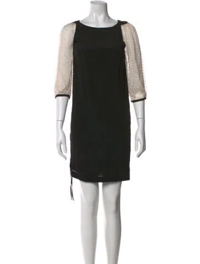 Pre-owned Hoss Intropia Silk Mini Dress In Black