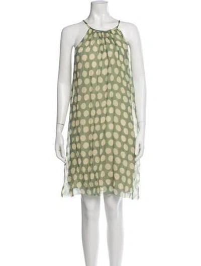 Pre-owned Hoss Intropia Silk Mini Dress In Green