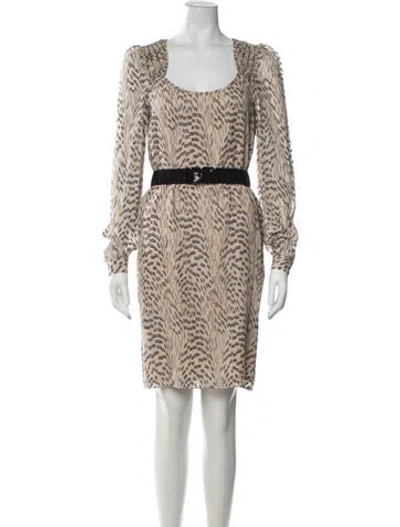 Pre-owned Hoss Intropia Silk Mini Dress In Neutrals