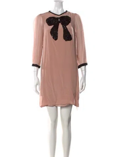 Pre-owned Hoss Intropia Silk Mini Dress In Pink