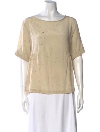 Pre-owned Hoss Intropia Silk Printed Top In Neutrals
