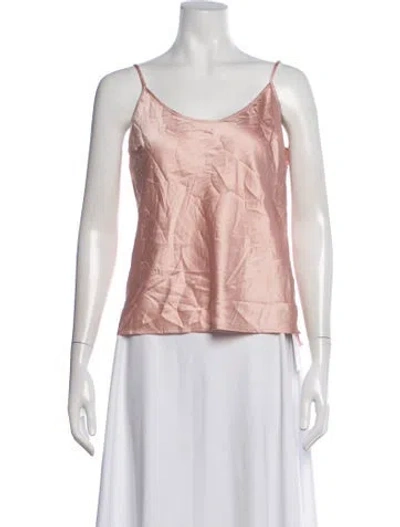 Pre-owned Hoss Intropia Silk Scoop Neck Top In Pink