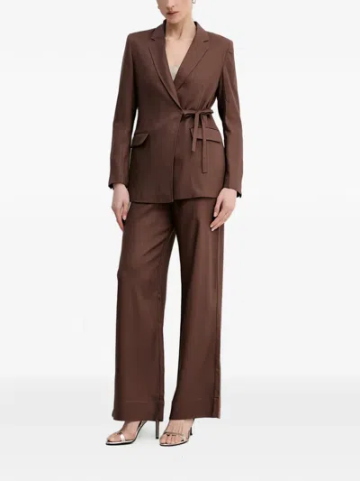 Hoss Intropia Tie-belt Blazer In Brown