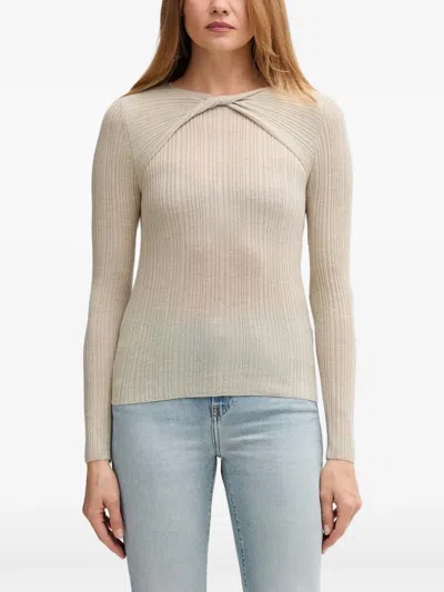 Hoss Intropia Twisted Ribbed Sweater In Neutral