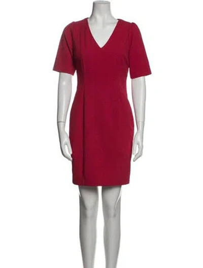 Pre-owned Hoss Intropia V-neck Mini Dress In Red