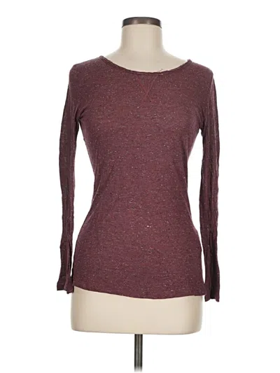 Pre-owned Hoss Long Sleeve Top Burgundy Boatneck Tops