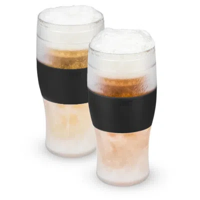Host Freeze Beer Glasses, Frozen Beer Mugs, Freezable Pint Glass Set, Insulated Beer Glass To Keep Your D In Black