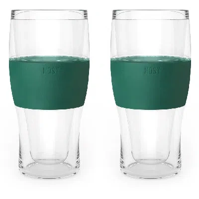Host Freeze Beer Glasses, Frozen Beer Mugs, Freezable Pint Glass Set, Insulated Beer Glass To Keep Your D In Green