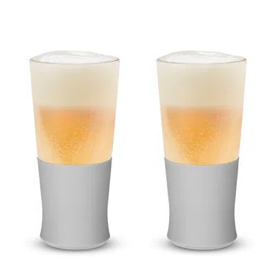 Host Glass Freeze Beer Cooling Cup In Gray, Set Of 2 In Grey