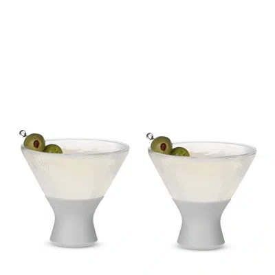 Host Glass Freeze Martini Cooling Cup In Gray, Set Of 2 In Grey
