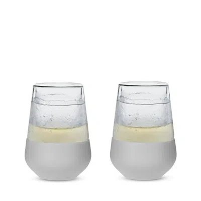 Host Glass Freeze Wine Cooling Cup In Gray, Set Of 2 In Grey