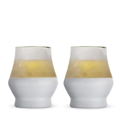Host Glass Sipping Freeze Cooling Cup In Gray, Set Of 2 In Grey