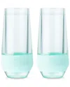 Host Champagne Freeze Cooling Cup Set Of 2 In Green
