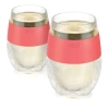 Host Wine Freeze Cooling Cup Set Of 2 In Coral