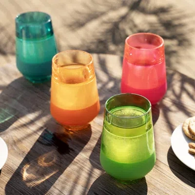 Host Wine Freeze Xl Cooling Cup In Assorted Vivid Colors, Set Of 4 In Multicolor