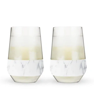 Host Wine Freeze Xl Cooling Cup Set Of 2 In Marble