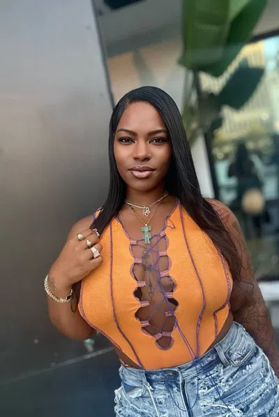 Hot & Delicious A Lil Picky Sleeveless Stretch Color Block Ribbed Bodysuit In Orange