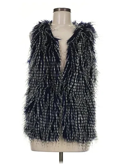 Pre-owned Hot & Delicious Faux Fur Vest In Blue