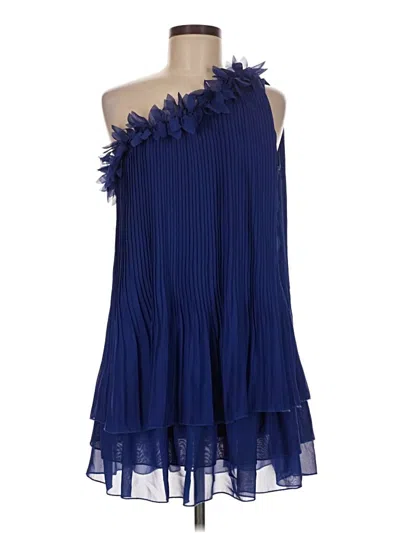 Pre-owned Hot & Delicious Sleeveless Top Blue One Shoulder Neckline Tops