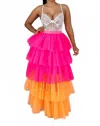 Hot & Delicious Switched Up Skirt In Pink/orange In Multi
