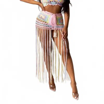 Hot & Delicious Tulum Crochet Set In Multi In Blue