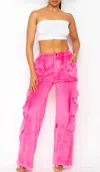 Hot & Delicious Women's Pink Energy Cargo Pants In Pink