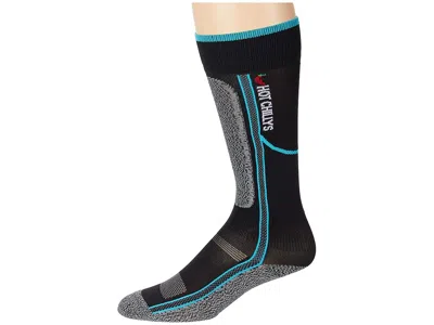 Hot Chillys Elite Heat Low Volume Sock Women's Crew Cut Socks Shoes Black/aqua: Md