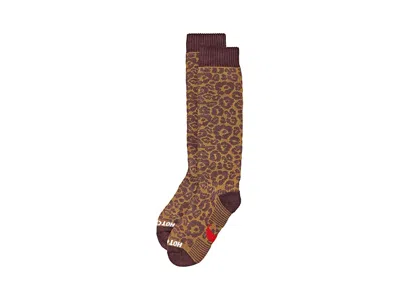 Hot Chillys Leopard Mid Vol Socks Crew Cut Socks Shoes Classic Leopard: Xl (us Men's Shoe 12-14 - Women's 13.5-1 In Brown