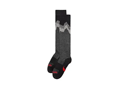 Hot Chillys Mountian Mid Vol Socks Crew Cut Socks Shoes Black/grey: Xl (us Men's Shoe 12-14 - Women's 13.5-15.5) In Gray
