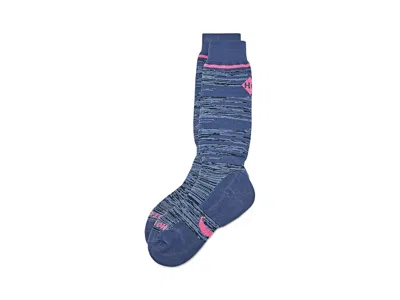 Hot Chillys Performance Stripe Elite Low Vol Socks Crew Cut Socks Shoes Vintage Indigo: Lg (us Men's Shoe 8.5-11 In Blue