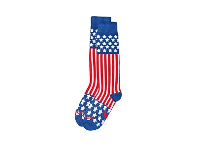Hot Chillys Usa Flag Mid Vol Socks Crew Cut Socks Shoes Navy/red/white: Md (us Men's Shoe 5.5-7 - Women's 7-9.5) In Multi