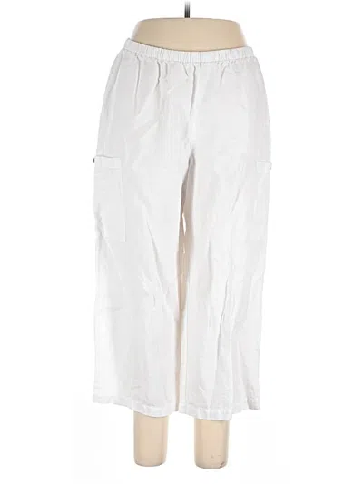 Pre-owned Hot Cotton Linen Pants In White