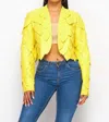 Hot & Delicious Beyonce Pleather Pacthwork Jacket In Yellow