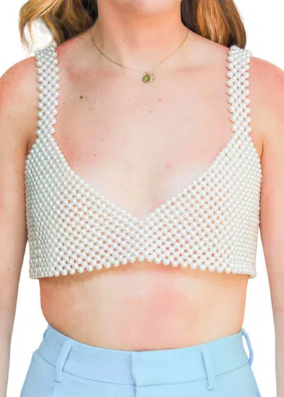 Hot & Delicious Pearl Embellished Top In White