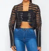 Hot & Delicious Vixon Mesh Moto Leather Jacket In Black