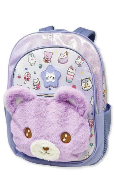 Hot Focus Kids' Bear Pocket Backpack In Purple