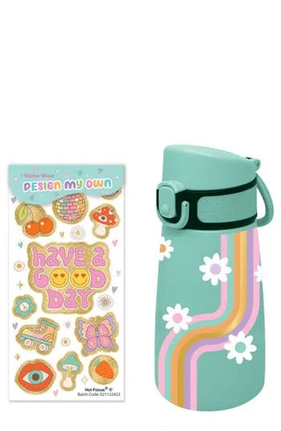 Hot Focus Kids' Double Wall Stainless Steel Water Bottle & Sticker Pack