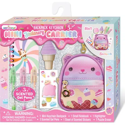 Hot Focus Kids' Mini Stationary & Keychain Carrier Set In Pink