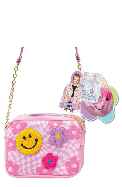 Hot Focus Kids' Sassy Crossbody Bag & Cosmetic Set In Pink