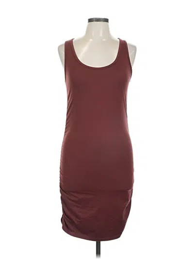 Pre-owned Hot Kiss Casual Dress In Burgundy