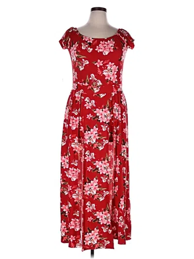 Pre-owned Hot Kiss Casual Dress In Red