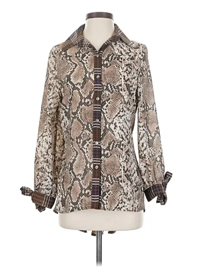 Pre-owned Hot Kiss Long Sleeve Blouse In White